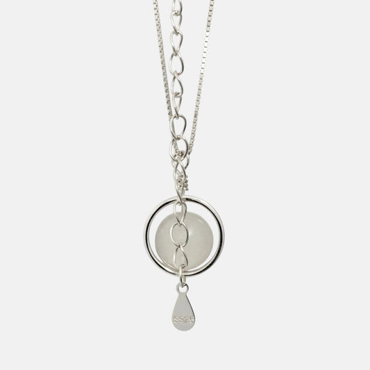 Luna Halo – Collier argent 925 pierre de lune rotative