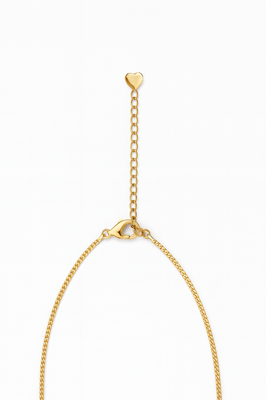 Mini Twin Heart – Collier enfant double cœur zirconium doré