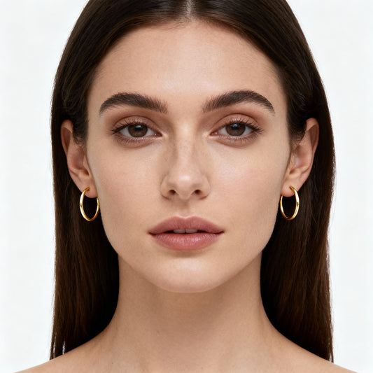 Pure Classic – Créoles acier doré 25 mm
