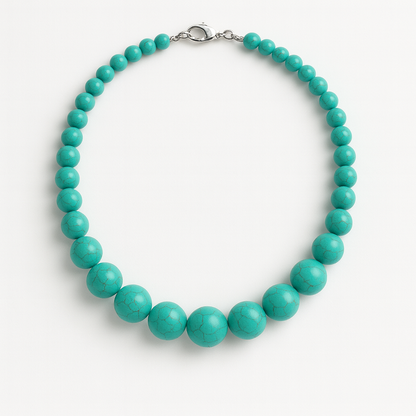 Stone Turquoise – Collier perlé turquoise naturelle