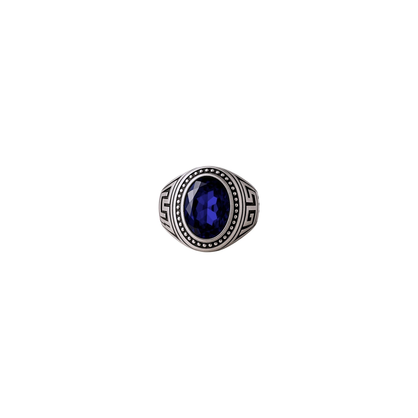 Stone Line – Bague homme acier inoxydable pierre bleue