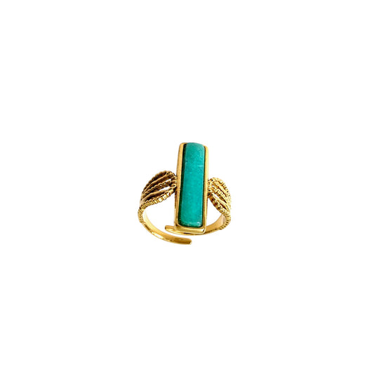 Bague Ajustable Amazonite Or Fin