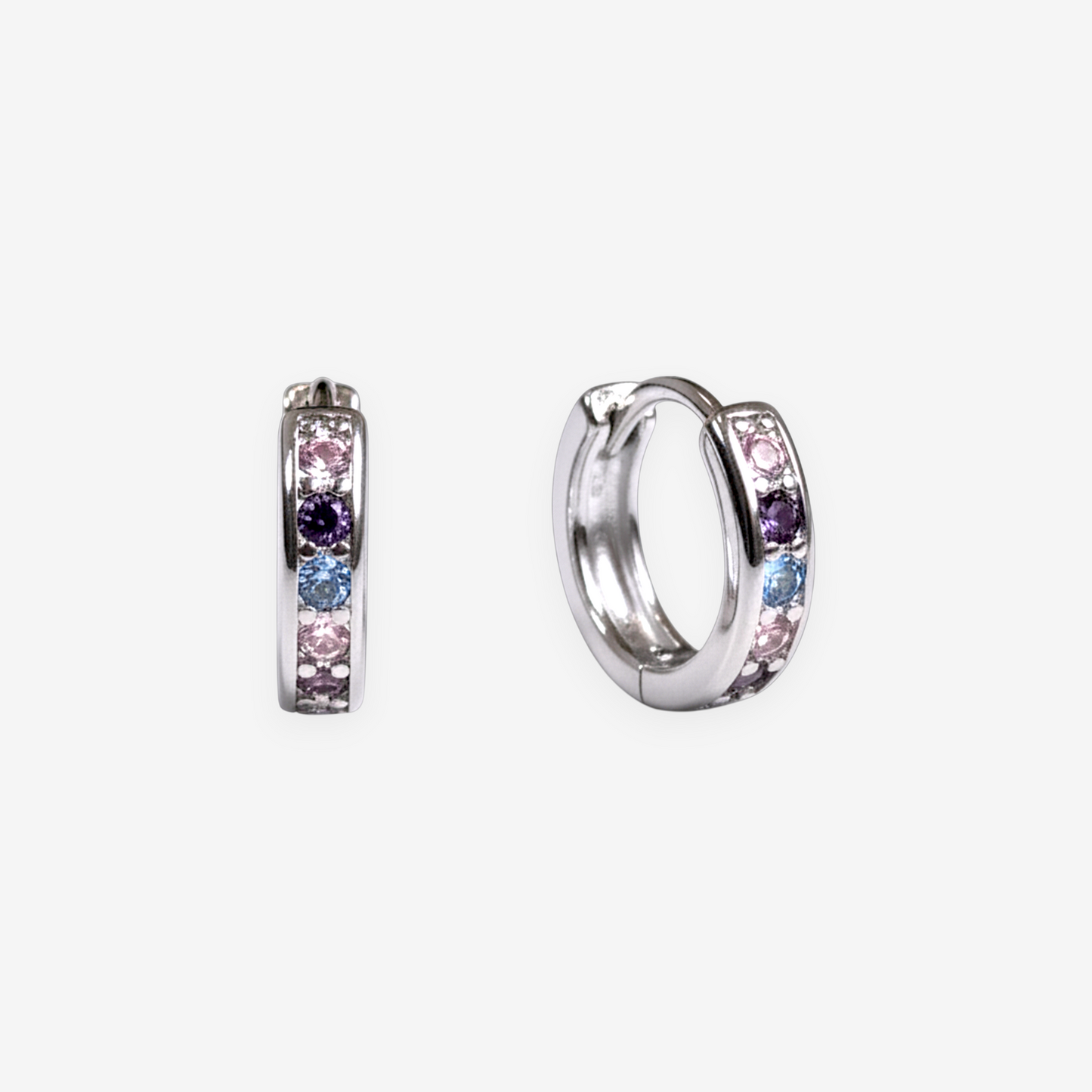 Mini Rainbow Hoop – Boucles d’oreilles enfant argent 925