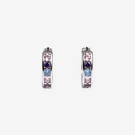 Mini Rainbow Hoop – Boucles d’oreilles enfant argent 925