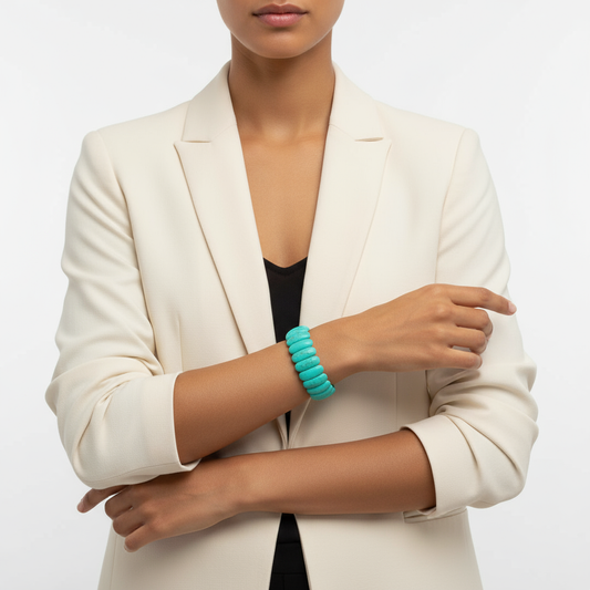 Bracelet en Turquoise Véritable – Pierre Naturelle Artisanale du Bénin
