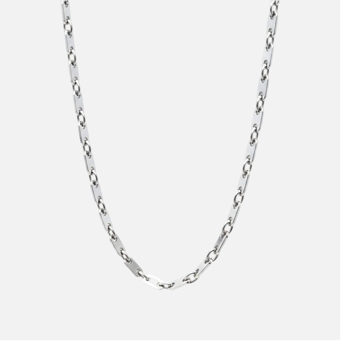 Atlas Chain – Chaîne maille plate acier brillant 50 cm
