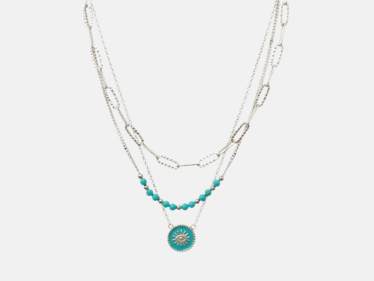 Celeste Nazar – Collier 3 rangs argent 925 rhodié