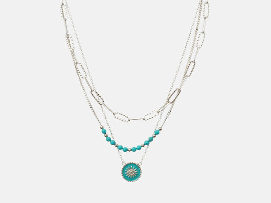 Celeste Nazar – Collier 3 rangs argent 925 rhodié