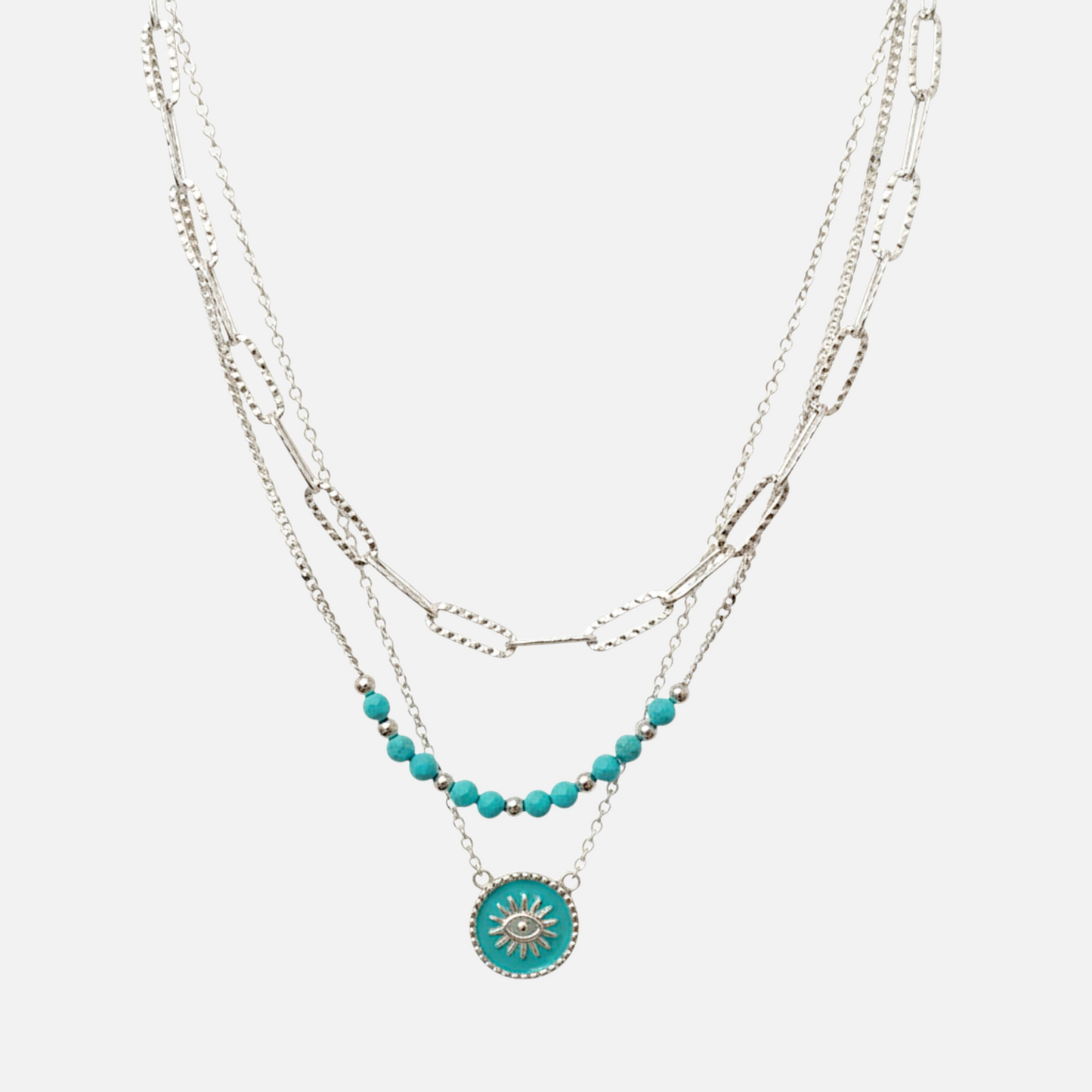 Celeste Nazar – Collier 3 rangs argent 925 rhodié