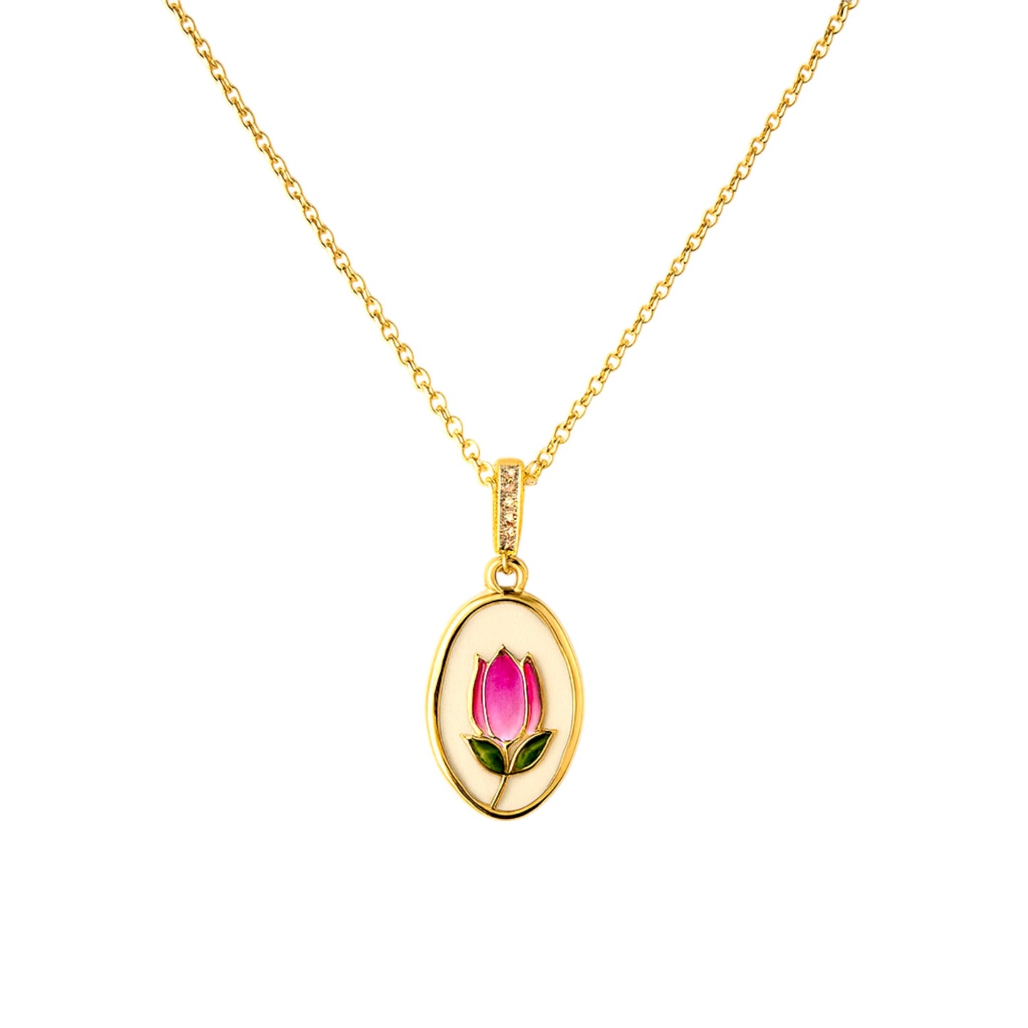 Aura Blossom – Collier doré pendentif fleur émail