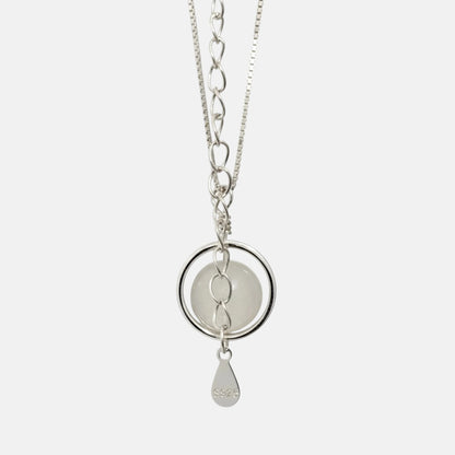 Luna Halo – Collier argent 925 pierre de lune rotative