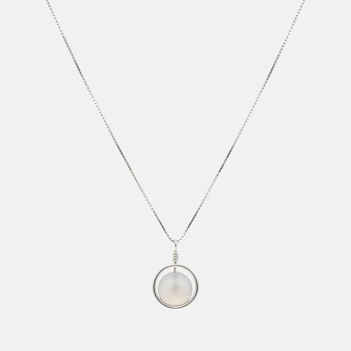 Luna Halo – Collier argent 925 pierre de lune rotative