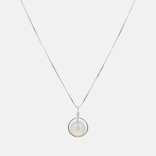 Luna Halo – Collier argent 925 pierre de lune rotative