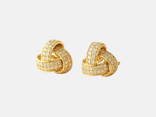 Nova Knot – Boucles d’oreilles dorées zirconium