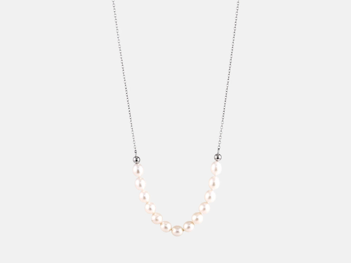 Luna Perla – Collier argent 925 rhodié & perles d’eau douce