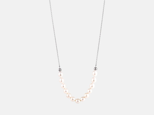 Luna Perla – Collier argent 925 rhodié & perles d’eau douce