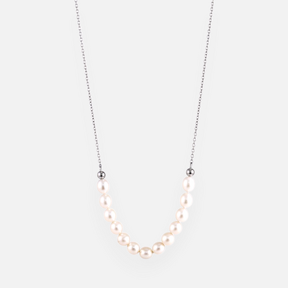 Luna Perla – Collier argent 925 rhodié & perles d’eau douce