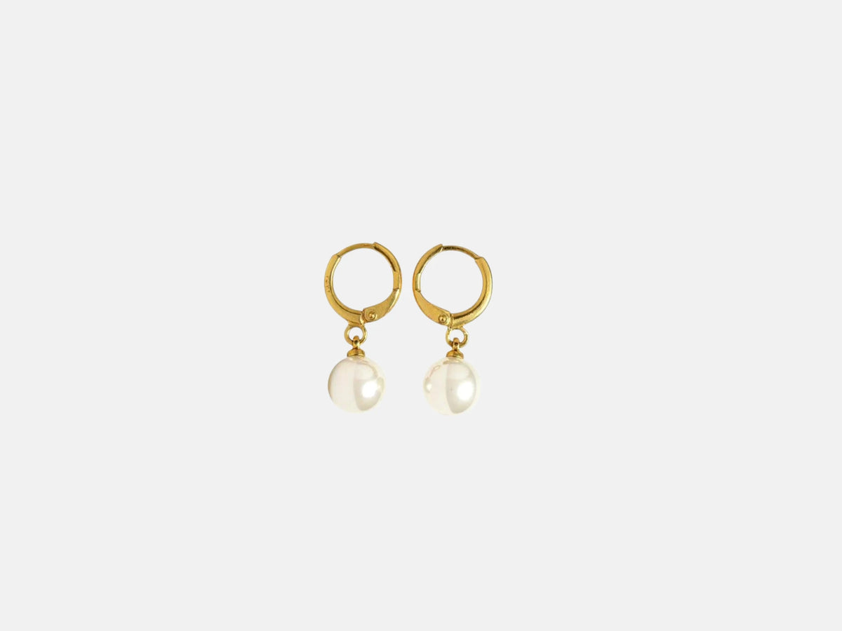 Pure Pearl – Boucles d’oreilles perle nacrée blanche