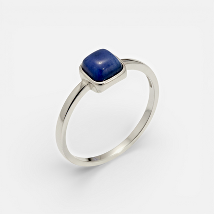 Azure Square – Bague argent 925 lapis lazuli carré
