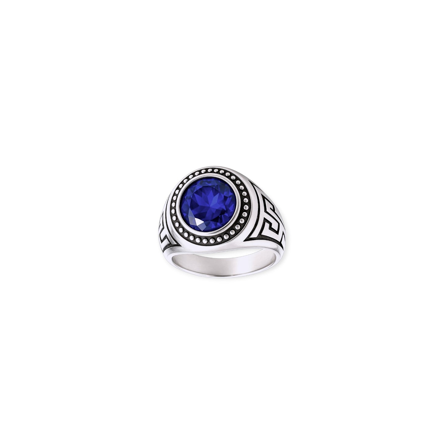 Stone Line – Bague homme acier inoxydable pierre bleue