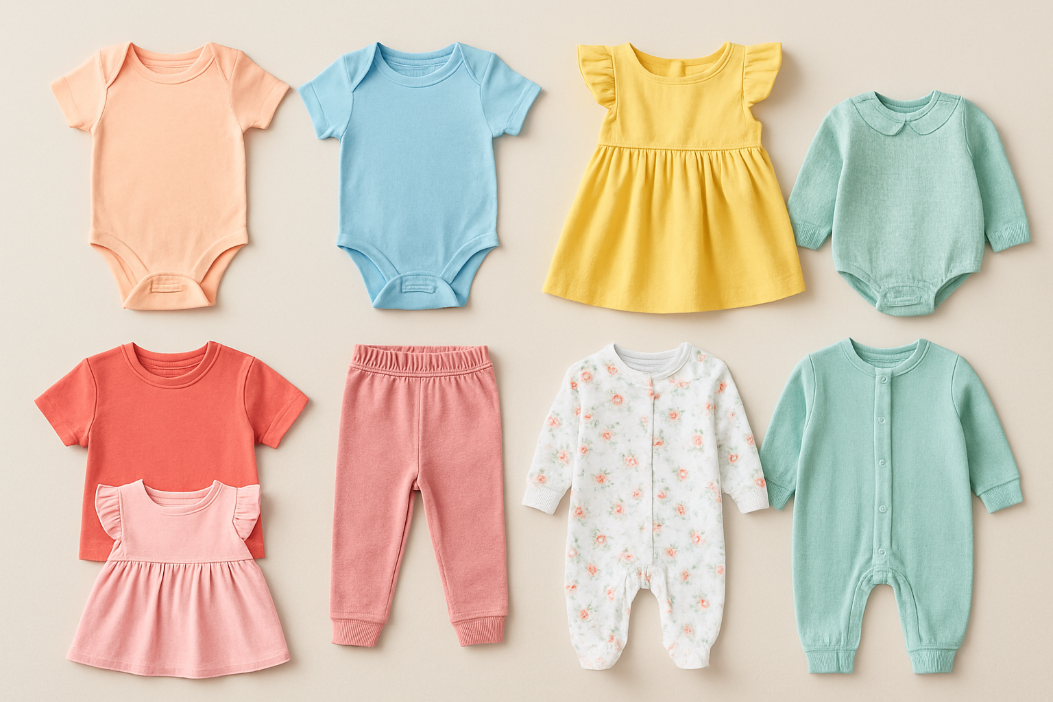 diaposituve avec des vêtements enfant et bébé sans texte ni inscription juste des vêtements sans les chaussures